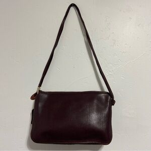 Dorcelle Made in USA Vintage Shoulder Handbag Purse Dark Maroon Burgundy Leather
